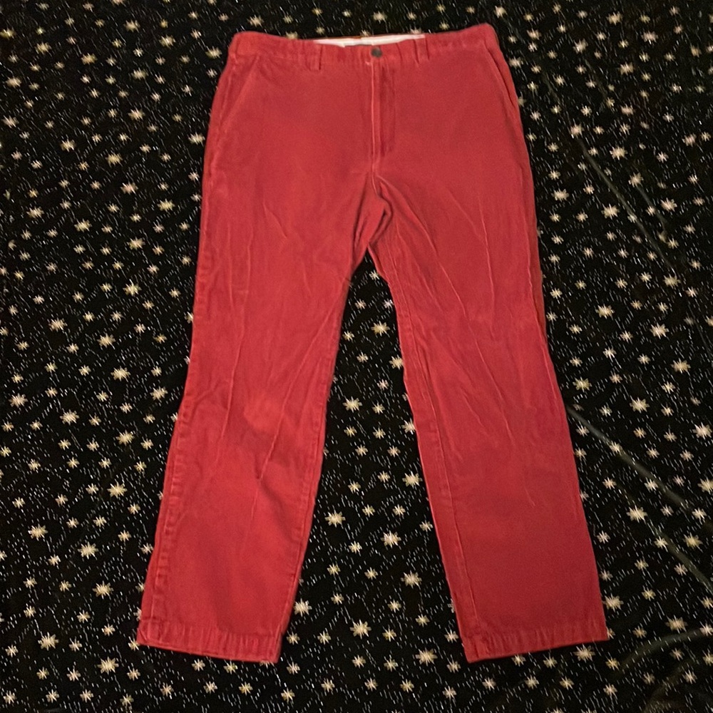 Red corduroy pants
